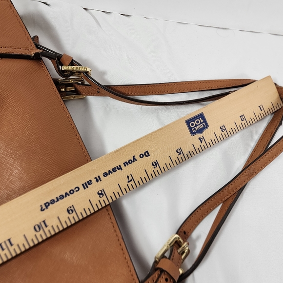 Tory Burch Emerson Canvas Leather Tote Caramel Brown Large Bag - Picture 14 of 15